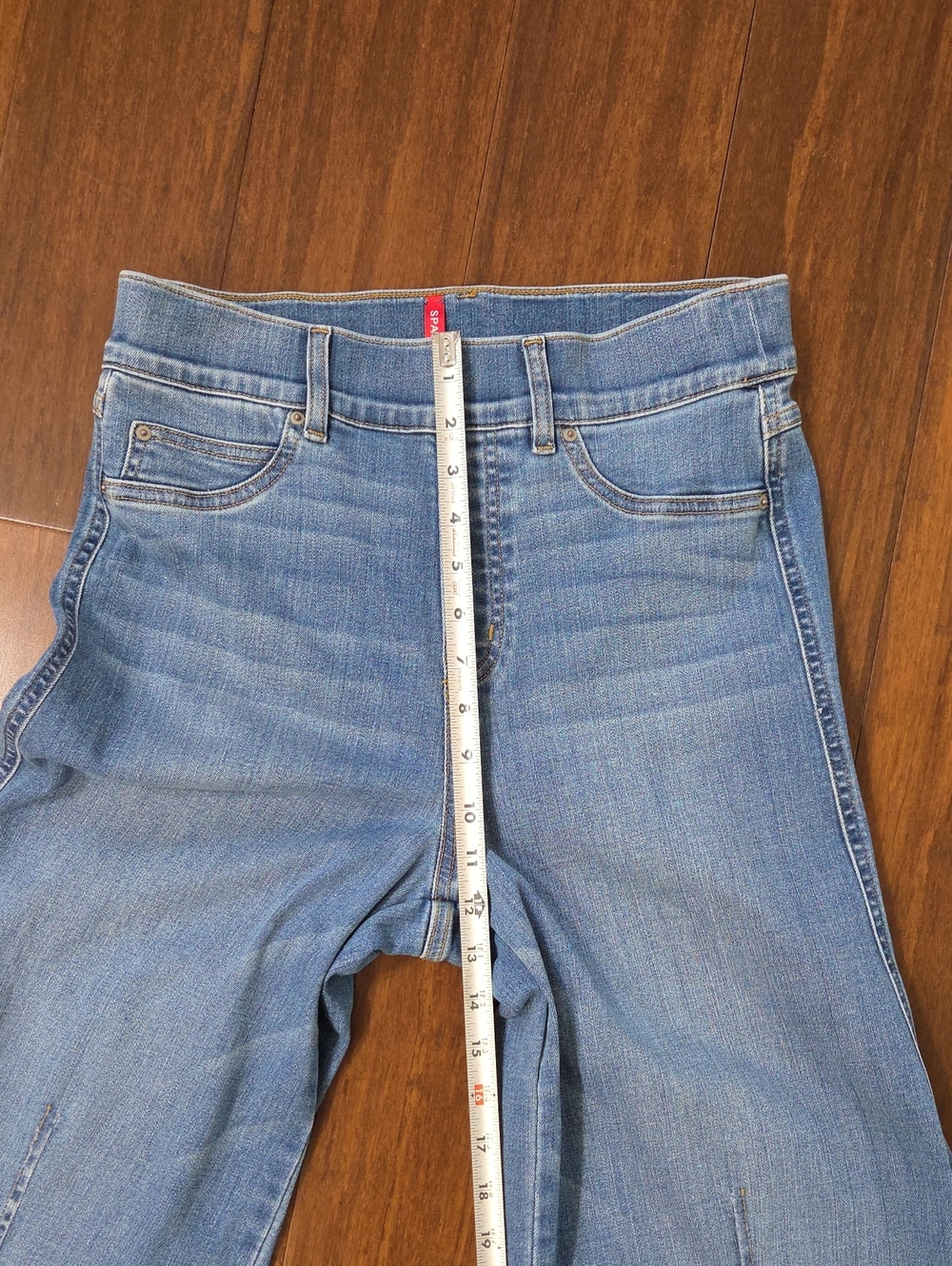 SPANX SEAMED FRONT WIDE LEG DENIM JEANS VINTAGE INDIGO MEDIUM 6 / 8 - Picture 9 of 14